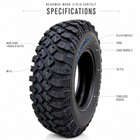 Pneu tout-terrain BEARWAY M866 31X10.50R15LT, 10 plis, indice de charge E, hors route, 4x4, pick-up, SUV, vente en gros, radial, tubeless
