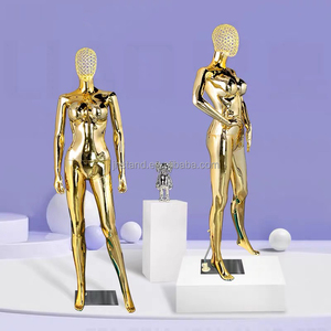 Vetrina completo corpo <span class=keywords><strong>abito</strong></span> da sera da sposa donna manichini in metallo con testa in metallo cromato oro <span class=keywords><strong>grande</strong></span> <span class=keywords><strong>seno</strong></span> oro Sexy manichini femminili - Product Image 2