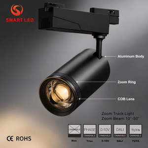 Projecteur LED COB encastré commercial à zoom CE CB, 5W-30W, haute luminosité, CCT 2700K 4000K 6500K, avec bouton de réglage - Product Image 4