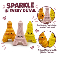 Jouet Squishy Tour Eiffel en forme de Croissant au Fromage, à remontée lente, pour le soulagement du stress et le plaisir sensoriel, pour enfants de 3 ans et plus et adultes