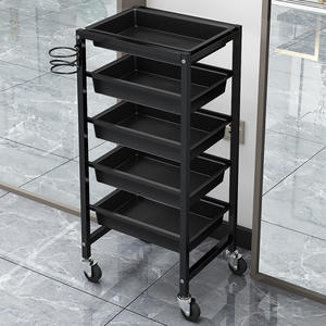 Carrito de Belleza Metálico para Peluquería, Herramientas de Estilismo, Diseño Moderno, Carrito para Permanente y Coloración del Cabello - Product Image 3