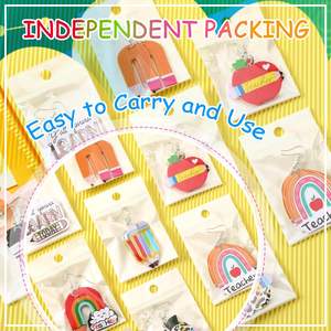 <span class=keywords><strong>Pendientes</strong></span> de Acrílico con Diseño de Maestro - Joyería Ligera con Patrón de Manzana/Lápiz, Suministro al por Mayor, Accesorios para el Regreso a Clases - Product Image 4