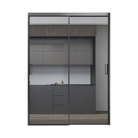 Porte de douche panoramique double coulissante en acier inoxydable 304, design élégant et luxueux pour salle de bain
