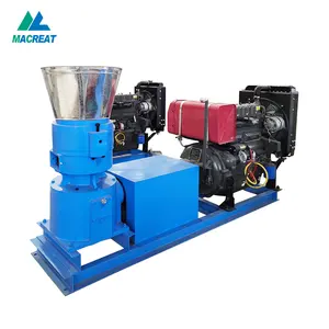 MACREAT Mobile Wood Sawdust Pelleting Machine Fertilizer Pelletizer Small Feed Pellet Mill Diesel Engine