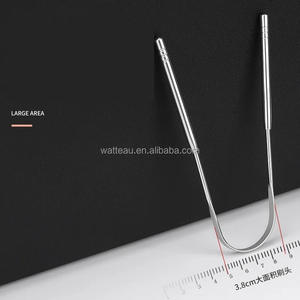 Raschietto eco-friendly in acciaio inossidabile 3 pezzi riutilizzabile in metallo alito fresco forniture dentarie scatola da viaggio - Product Image 3