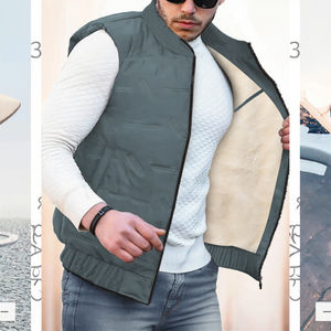 Chaleco Acolchado para Hombre, Invierno, Cortavientos, Impermeable, con Forro Polar, Diseño 3D, Informal, Abrigado - Product Image 3