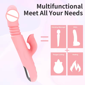 USB Rechargeable Multi-Function Women's Sex Machine G-Spot <b>Vibrator</b> Heated Stretchable Dildo Clit Rotate Stroke Clit Rotate - Product Image 3