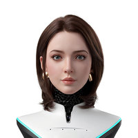 Robot humanoïde réaliste avec des caractéristiques faciales exquises, robot interactif multimodal à intelligence artificielle avec perception visuelle et synchronisation des lèvres