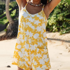 Mono Corto Informal con Estampado Playero de Alta Calidad del Fabricante, Mono Corto de Algodón Personalizado - Product Image 3