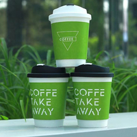 Tasse en papier à Double paroi, vente en gros, écologique, à emporter, LOGO personnalisé, tasse à café jetable, 16oz, 500ml