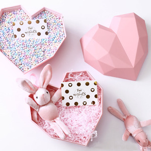 BP016 Wholesale Pink Love Heart Shaped Storage Paper Decorative Cardboard Custom Packaging Gift Boxes