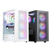 Casing Komputer Gaming ABKO G15 WH Mid Tower ATX dengan Panel Kaca Temper dan 4 Kipas RGB Terpasang