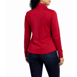 Custom Quarter <b>Zip</b> Sports Pullover Women Breathable Moisture Wicking Gym Top Long Sleeve Yoga <b>Jumper</b> - Product Image 2