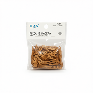 Ilan Mollette in Legno da 2,5 cm, Confezione da 25 per Fermagli da Abbigliamento - Product Image 2