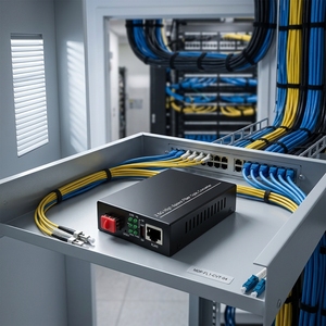 Convertitore di Media Ethernet 2.5G SH <span class=keywords><strong>LINK</strong></span> SH-511-SFP-P con SFP Cage DC5-12V Plug & Play per Bridge Wireless e Internet Rurale - Product Image 1