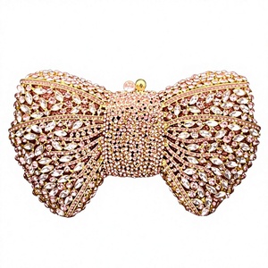 Elegant Rhinestone Casual Pearl Embroidery Half Moon Candy Pattern Sparkling Fashion Evening <b>Clutch</b> Women Party <b>Wedding</b> - Product Image 1