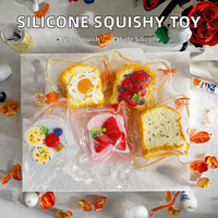 Ensemble de jouets sensoriels en silicone de qualité alimentaire ODM, double couche, en forme de pain grillé, fraise, lotus, à remontée lente, anti-stress, pour filles (14 pièces)