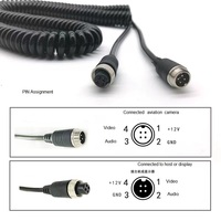 Câble aviation M12 4 broches, conducteur en cuivre toronné, isolation PE, mâle-femelle, diamètre extérieur 6,0 mm, blindage PU, pour transfert de données