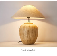 Nouvelle lampe de table électrique LED en céramique faite à la main, style japonais Wabi Sabi, moderne, rustique et minimaliste, pour salon et chambre à coucher