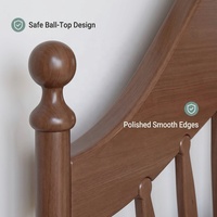 Cadre de lit Queen pour enfants en bois de bouleau massif, design rustique, écologique et durable, avec sommier, mobilier de chambre à coucher, fabricant du Jiangxi, Chine