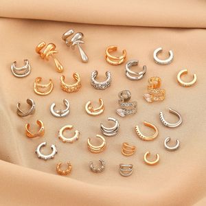 إكسسوارات مجوهرات عصرية كورية فاخرة غير ثقب كريستال للنساء مشبك أذن واحدة وأسورة أذن - Product Image 4