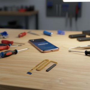 Cable flexible del botón de encendido con lector de huellas dactilares para Samsung Galaxy A14 5G A146B Negro - Product Image 3