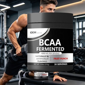 Boisson de récupération post-entraînement à marque privée OEM, supplément nutritionnel de BCAA fermenté à la framboise bleue, poudre d'acides aminés - Product Image 1