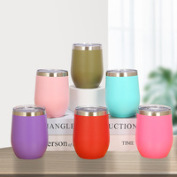 Gobelets en verre à vin à double paroi en acier inoxydable de 12oz vendus à des prix abordables