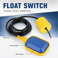 Interrupteur flottant carré en plastique pour détection de niveau de liquide, contrôleur automatique de niveau d'eau pour réservoir de puisard et pompe submersible d'égouts