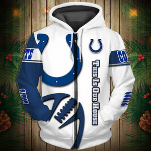 New Wholesale American Football Team Hoodies Polyester Daily Casual Wearing <strong>Zip</strong> <strong>up</strong> <strong>White</strong> Color Hoodies Sweaters - Product Image 6