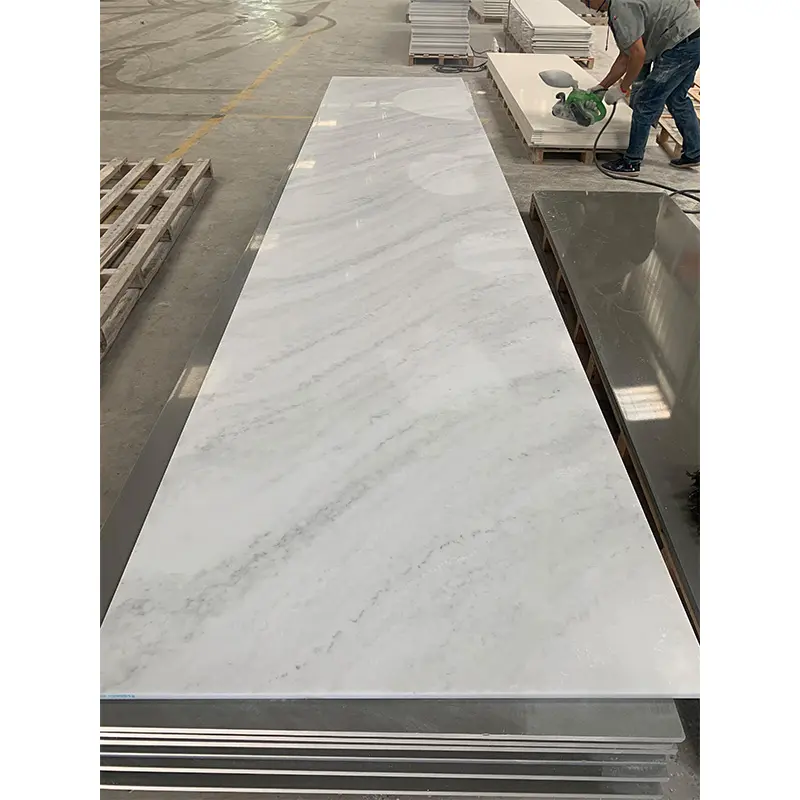 La pierre artificielle acrylique modifiée couvre la surface solide texturisée par marbre 3660mm OEM technique/ODM de la finition moderne PMMA