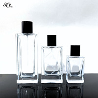 Flacon de parfum en verre personnalisé avec logo, 30 ml, 50 ml, 100 ml, rectangulaire plat, épais, carré, rechargeable, vaporisateur pour emballage de parfum