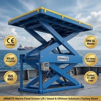Plateforme élévatrice pour bateaux électriques JINMEITE, structure à ciseaux en acier Q345, capacité de 200 kg, hauteur de plateforme de 18 m, capacité de 4 personnes