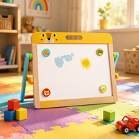 Chevalet pliable en bois UCI, tableau d'apprentissage effaçable double face magnétique pour enfants, jouet de dessin artistique pour enfants