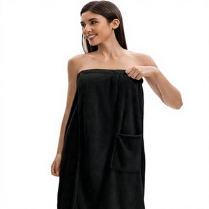 High Quality Women's <b>Towel</b> <b>Wrap</b> Dress Soft Absorbent Hypoallergenic Spa Shower <b>Wrap</b> with Pocket Machine Washable Solid Color - Product Image 3