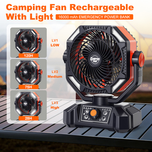 Ventilateur de camping rechargeable en plastique 16000 mAh avec lumière, <span class=keywords><strong>4</strong></span> vitesses, télécommande, oscillation automatique, fonction minuterie, 3 niveaux de luminosité - Product Image 4