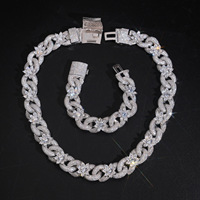 Collier chaîne cubaine en forme de fleur à 8 branches de 18 mm, base en cuivre, zircon 5A, style hip-hop, pour hommes et femmes, cadeau et fête, vente en gros d'usine