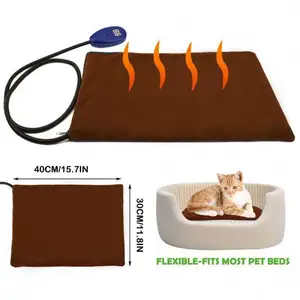 Cama para gatos con autocalentamiento de diseño Popular, alfombrilla de calor eléctrica reutilizable ajustable con temperatura automática para mascotas