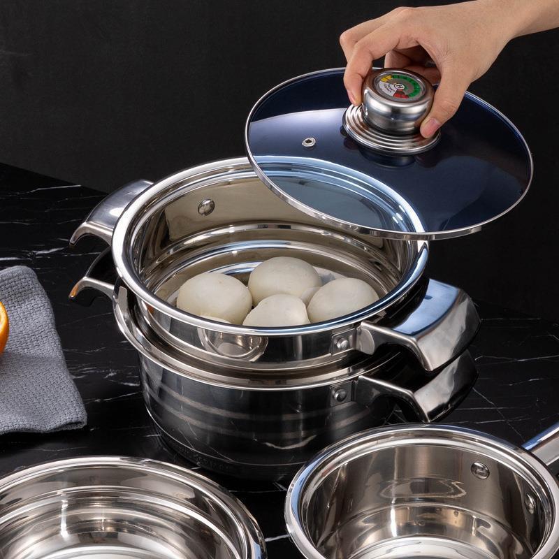 Xinyuan Modern Stainless Steel Pressure Cooker with Glass Lid 100-Piece Cookware Sets Kitchenware · image 6