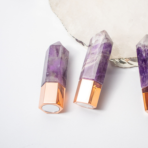 Lọ Tinh Dầu Thạch Anh Tím Tự Nhiên Hình Lăng Trụ Nhọn Hình Lăng Trụ Lục Giác Có Đầu Lăn Đá Quý Pha Lê Tự Nhiên - Product Image 2