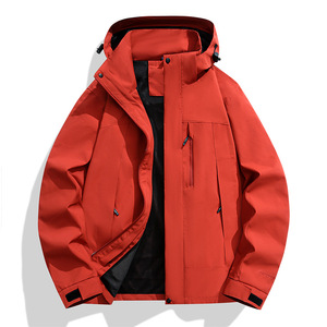 Logotipo personalizable, ropa de trabajo al aire libre de gama alta, resistente al viento, impermeable, soporte de tela de tres pruebas, ajuste holgado para compras grupales de otoño - Product Image 2