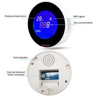 KONLEN Détecteur de fuite de gaz Wi-Fi ABS Electrovanne de propane à usage domestique Automatique GPL Méthane Propane Butane Fuite de gaz de cuisine