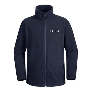 Custom embroidered logo outdoor work wear company uniform tactical winter reversible mens polar fleece jacket