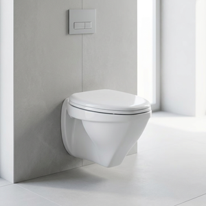 Sanitaire Céramique Salle de bain Accroché au mur Commode Toilette Eau Placard Siège avec double système de rinçage, raccords et couvercles - Product Image 2