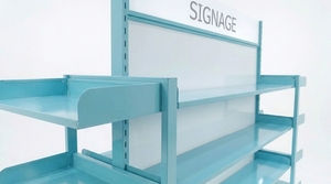 Étagères Gondole Modernes à Panneaux Simples et Cadre Métallique Vertical - LED Bleue Double Face 2000mm, Personnalisable et Démontable - Product Image 2