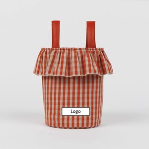 Sac de poussette <span class=keywords><strong>Vichy</strong></span> Ice Powder Blue Gingham <span class=keywords><strong>à</strong></span> bords volantés, panier de grande capacité avec intérieur en tissu hydrofuge - Product Image 3