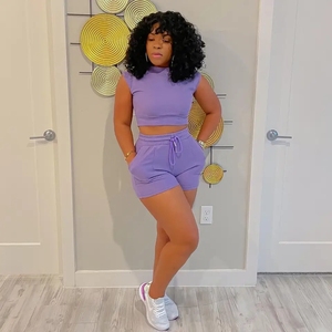 Wholesale Custom Logo Summer 2 Piece Short Pants <strong>Sets</strong> Outfits Short <strong>Set</strong> for <strong>Women</strong> <strong>s</strong> <strong>Sets</strong> for <strong>Women</strong> Clothing - Product Image 5