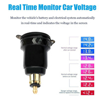 Adaptor Daya Sepeda Motor 12V Pengisi Daya 2-USB Din Hella Plug 4.2A
