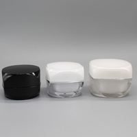 Pots et couvercles de crème cosmétique en plastique acrylique, personnalisés et uniques, 15g, 30g, 50g