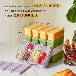 Molde de Silicona para Mantequilla HONGSEN, Ecológico, Rectangular, para Cubitos de Hielo, con Tapa Extraíble, para Congelador - Product Image 2